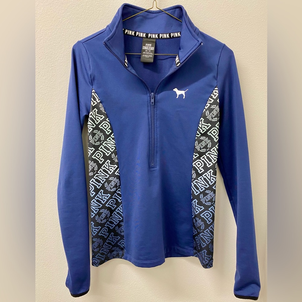 Victoria’s Secret PINK ultimate pullover in dark blue, size XS, like new ✨